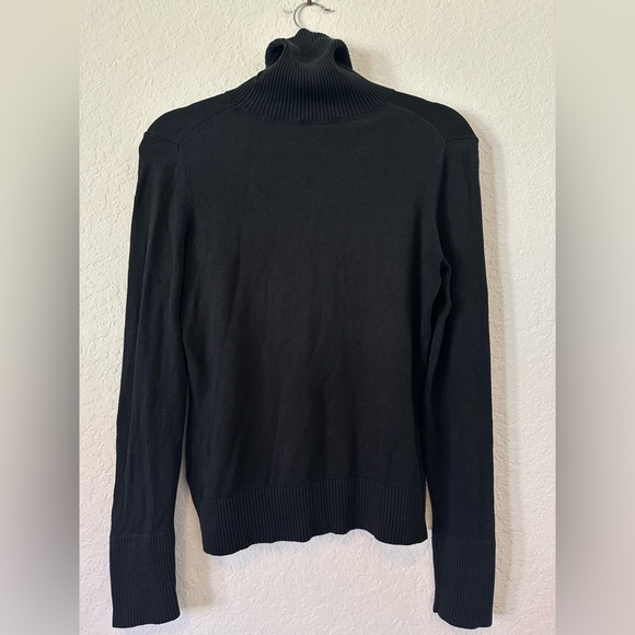 Banana Republic Silk Cotton Cashmere Black Turtleneck Size Medium - Picture 2 of 4